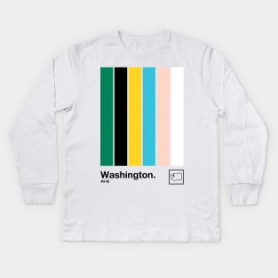 Washington State // Original State Flag Colors Design Kids Long Sleeve T-Shirt